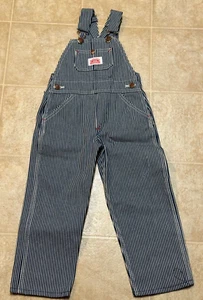 Vintage Round House Blue White Pinstripe Overalls Size 4 - Picture 1 of 9