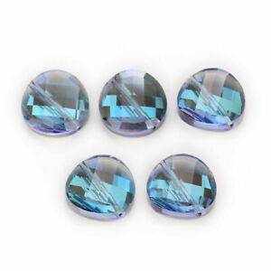 Spacer Rondelle Loose 10Pcs Beads Finding Glass Faceted Bead Crystal 14 18mm DIY