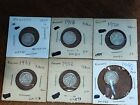 England 3 Pence Silver Coins 1868 1918 1920 1931 1932 1940 6 Coin Lot