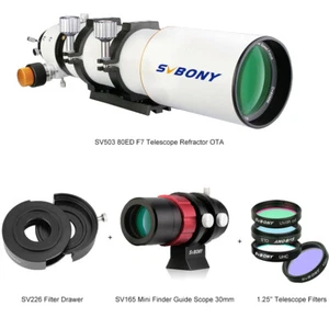 SVBONY SV503 80ED Telescope Refractor +1.25'' Filters +Filter Drawer+Mini Finder - Picture 1 of 17