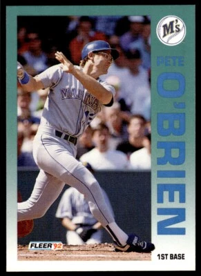 1992 Fleer Baseball Card Pete O'Brien Seattle Mariners #289 - Image 1 of 2