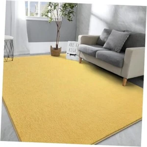 Large Area Rugs for Bedroom Living Room, 4x6 Solid Fluffy 4x6 Feet Yellow - Picture 1 of 7
