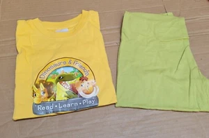 Dinosaur & Friends grün & gelb Baumwolle Schlafanzug Alter 2-4 Jahre Jungen oder Mädchen neu - Bild 1 von 8