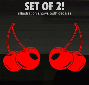 Süßkirschen Kirsche 6x8" 2er Set Vinyl Aufkleber Sticker rot Grafix Auto Grafik - Bild 1 von 1