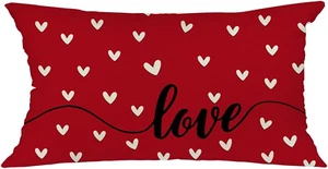 Valentines Day Pillow Cover 12X20 Inch Farmhouse Valentines Day Decor for Home R - Picture 1 of 12