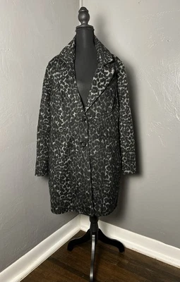 Abrigo Steve Madden Mujer Estampado Guepardo Hasta la Rodilla 2 Botones Talla Grande, Maullido  Foto 1 de 4