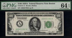 1928A $100 FRN BOSTON P.M.G #65EPQ - Picture 1 of 3