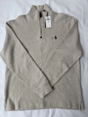 $135 Polo Ralph Lauren Men Estate-Rib Quarter-Zip Pullover Dune Tan Size M - Image 1 of 4
