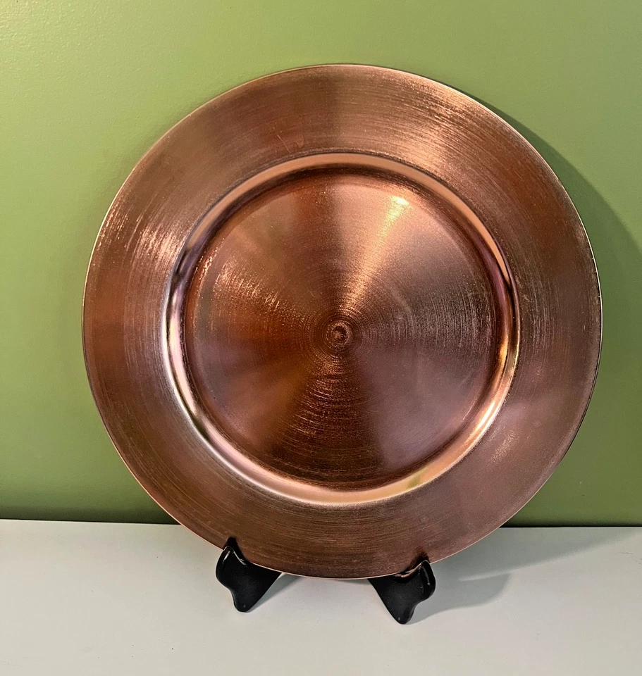 Набор из 4 больших декоративных зарядных пластин из розового золота 13 дюймов, НОВЫЕ - Изображение 1 из 1