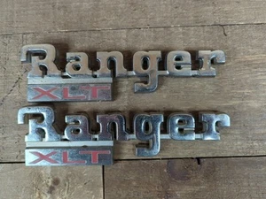 Pair Of 1983-1989 Ford Ranger XLT Truck Emblem Chrome Plastic. - Picture 1 of 5