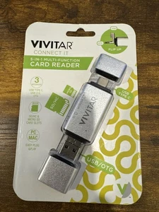 Vivitar 5-1 Multi Function SD Card Reader 3 Interfaces, PC MAC, Plug n Play, - Afbeelding 1 van 2