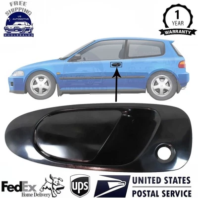 Manija de puerta exterior delantera izquierda de plástico para 92-95 Honda Civic 93-97 Civic del Sol Foto 1 de 4