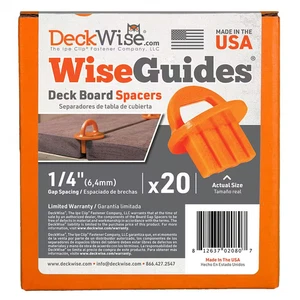 Wiseguides 1/4 Zoll Gap Terrassendielen-Abstandshalter für versteckte Terrassenbefestigungen (20 Stück) - Bild 1 von 12