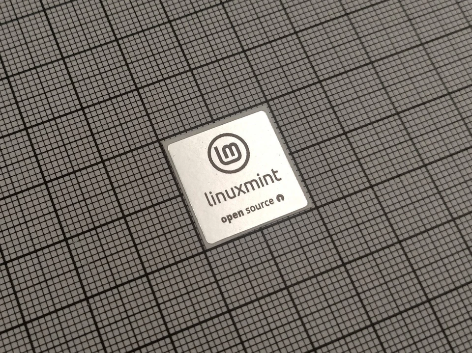 5 x Silver & Black Linux Mint Stickers For The Computer Case - Image 1 of 1