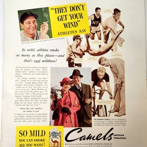 Lou Gehrig Béisbol NY Yankees Camellos De Colección 1935 Publicidad Revista Impresión - Imagen 1 de 6