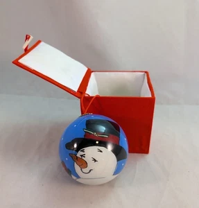 NUEVO Iluminar la Temporada Vidrio Pintado a Mano Navidad Muñeco de Nieve Adorno 3" - Imagen 1 de 6
