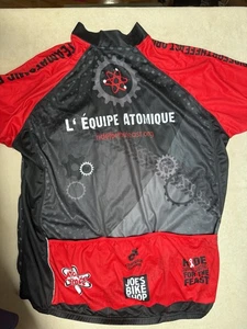 Radtrikot Damen 4XL Reißverschluss rot schwarz weiß Team Atomic kurzarm - Bild 1 von 7