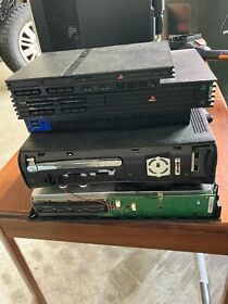 lot of four gaming consoles (2) Xbox & (2) PS2 as is