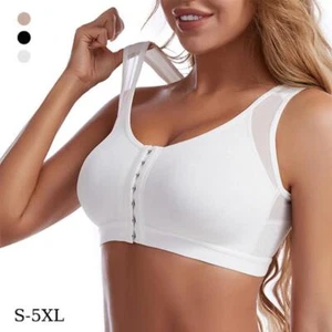 Women's Posture Corrector Bra Wireless Back Support Lift Up Front Closure Bra - Picture 1 of 27