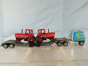 ERTL 1/64 International Transtar Semi Truck w/ Lowboy Trailer & IH Tractors - Picture 1 of 15