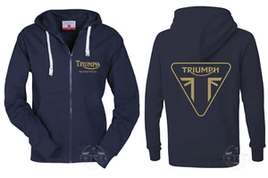 TRIUMPH FELPA CON CAPPUCCIO FULL ZIP HOODIES STYLE TRIUMPH MOTORCYCLES - Picture 1 of 4