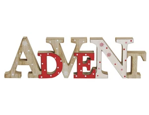 Schriftzug Advent Holz 40 cm (24270w) Weihnachtsdeko - Bild 1 von 1