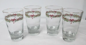 SET OF 4 Traditions Holiday Celebrations By Christopher Radko Drinking Glasses - Picture 1 of 6