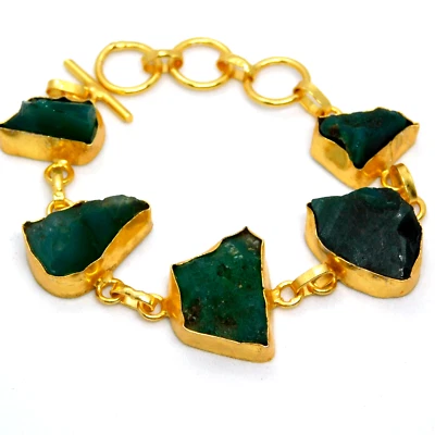 Pulsera de ónix verde piedras preciosas áspera curación Reiki cristal chakra ... - Imagen 1 de 4
