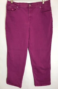 Gloria Vanderbilt Womens Jeans Size 16S (L27.5) AMANDA Tapered Leg Pink Fuchsia - Picture 1 of 12