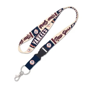 New York Yankees Retro Vintage Buckle Lanyard Key Chain Cooperstown - Picture 1 of 1