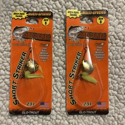 Moscas Joes, Golpeador Corto, Multi Especie (Talla 8) Nuevo En Paquete Lote De 2 Foto 1 de 4