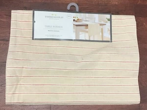 Threshold 72"X14" Yarn Dyed Stripe Table Runner Beige - Picture 1 of 1