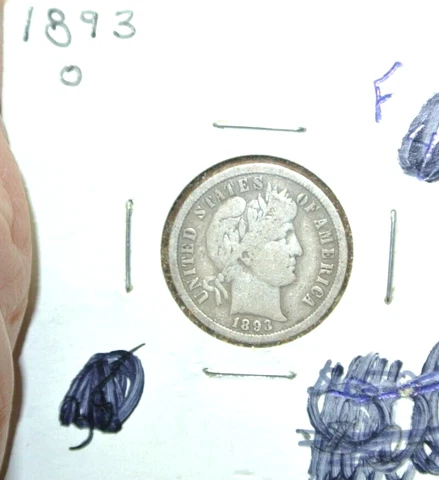 1893-O New Orleans Mint Silver Barber Dime Cover