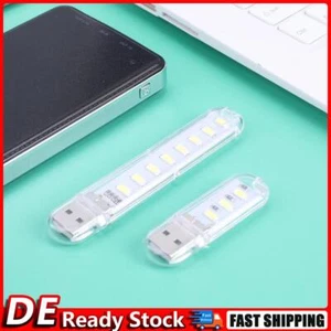 Mini Portable USB Book Light Bright Reading Lamp for Laptop (Yellow 8LED) DE - Afbeelding 1 van 12