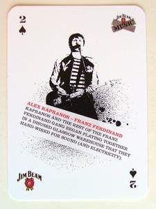 1 x Playing Card JB Music Alex Kapranos Franz Ferdinand - 2 of Spades
