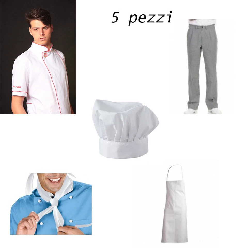 Divisa completo pizzeria giacca pizzaiolo lotto pizzetteria rosticceria cucina - Immagine 1 di 1