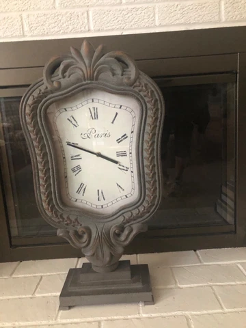 French Country PARIS Mantel, Desk or Shelf Clock - Large 26” Tall Cover