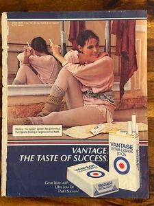 Pubblicità Vintage 1984 Vantage Ultra Lights 100s Stampa Sigarette "Il Gusto del Successo" - Foto 1 di 3
