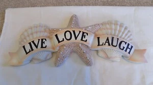 Live Love Laugh Strand Muschel Ozean Motiv Wandbehang Deko - Bild 1 von 5
