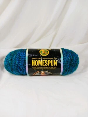 Lion Brand Homespun Yarn #404 Lagoon Teal/Purple Boucle 6 盎司 1 骨架新品 — 第 1/4 张图片