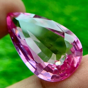 HUGE PADPARADSCHA PEACH PINK 48.90 CT SAPPHIRE PEAR LAB CREATED LOOSE GEMSTONE - Picture 1 of 3