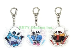 Set of 3 Undertale Sans Acrylic Keychain v7 - Picture 1 of 2