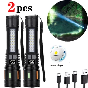 Linterna táctica LED súper brillante 2 x 990000 lúmenes luz de trabajo recargable - Imagen 1 de 12