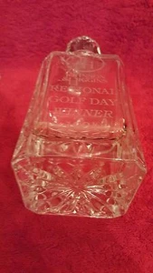 Chrystal Cut Glass decanter Engraved Johnson and Higgins regional golf Day 1994 - Picture 1 of 6