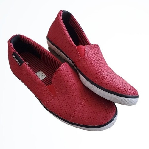 Sneakers basse PUMA Sport in pelle rossa e bianca stile mocassino moda taglia 9 5