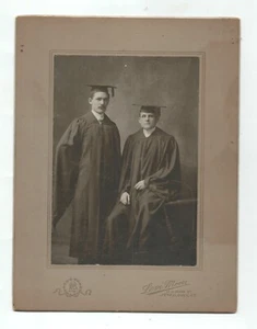 antique matted photo circa 1900 of Dr. Lester C. Betts (1874-1958) and friend - Picture 1 of 5