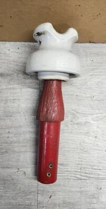 ITE WL 2A5 Keramik Porzellan Elfenbein weiß glasiert elektrischer Isolator mit Halterung - Bild 1 von 6