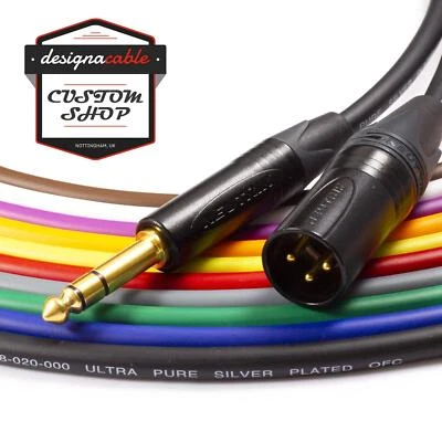 VanDamme Balanced Lead - Neutrik Gold Male XLR to Jack. Microphone/Speaker Cable