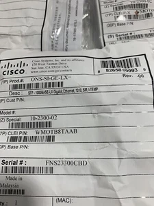 Cisco ONS-SI-GE-LX Gigabit 1310 Single Mode Glasfasermodul Neu - Bild 1 von 3