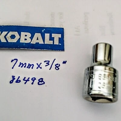 KOBALT  7  mm  x   3/8" Dr   Socket  6 Point  #86498 -  Free USA  Shipping - Image 1 of 3